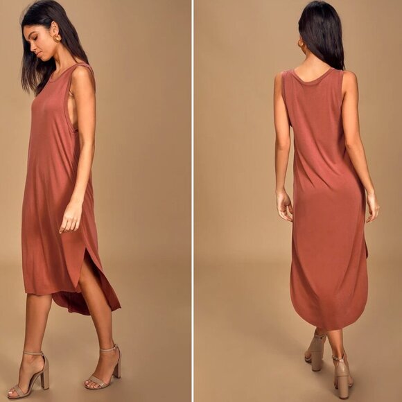 Lulus Dresses & Skirts - Lulus's Midnight Lady Washed Red Midi Dress | LUSH